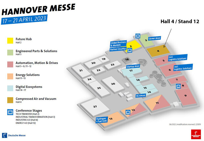 You can find KAESER KOMPRESSOREN in Hall 4 / Stand D12.